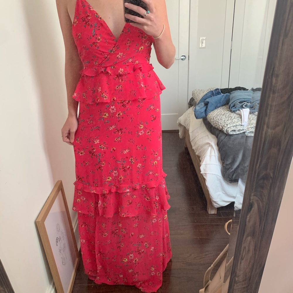 Beautiful floral pink dress - Picture 4 of 4